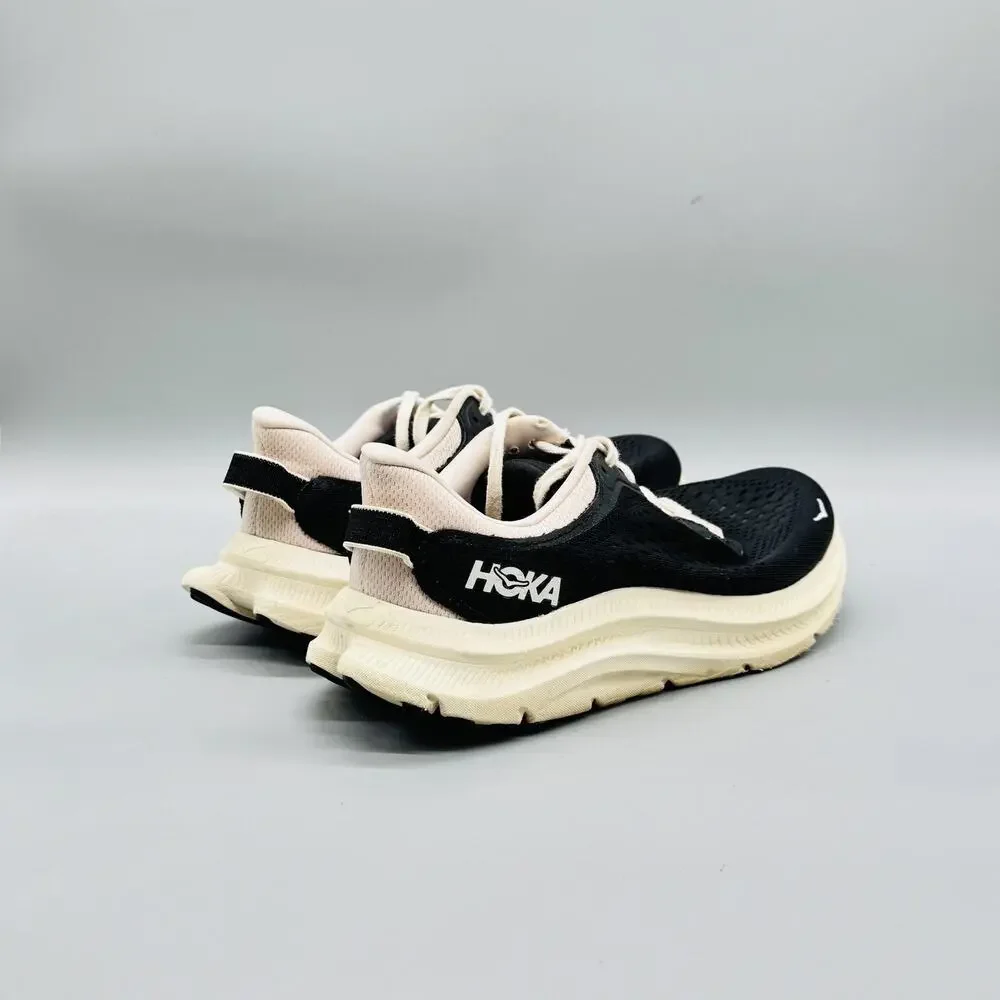 Hoka One One Black and Cream Athletic Running Shoes